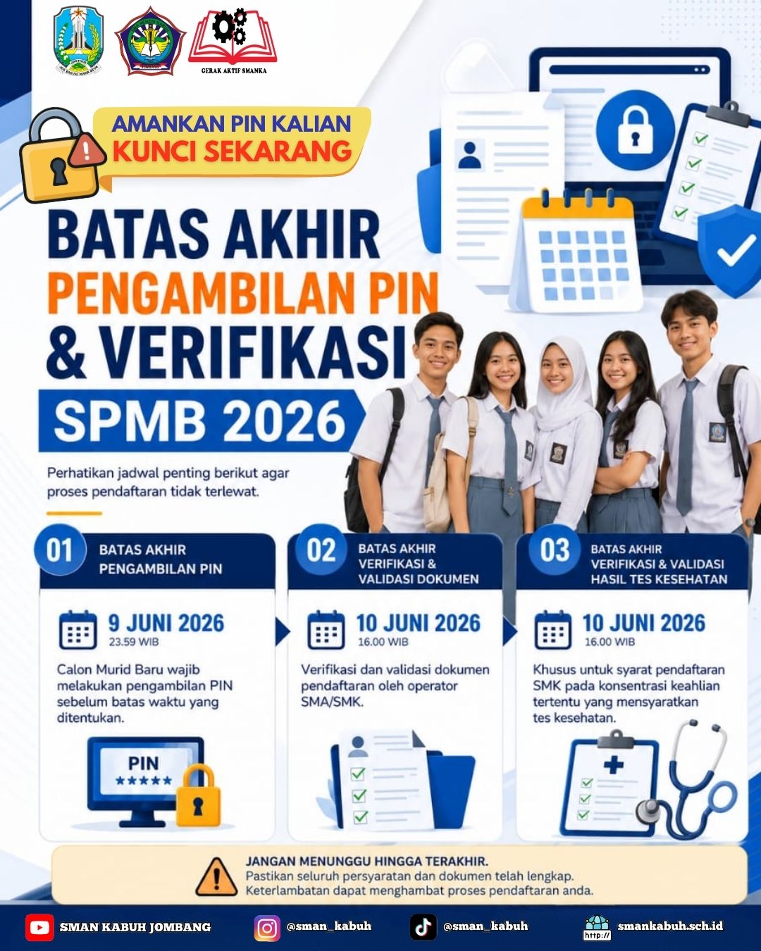 Batas Akhir Pengambilan PIN dan Verifikasi SPMB 2026 Segera Berakhir