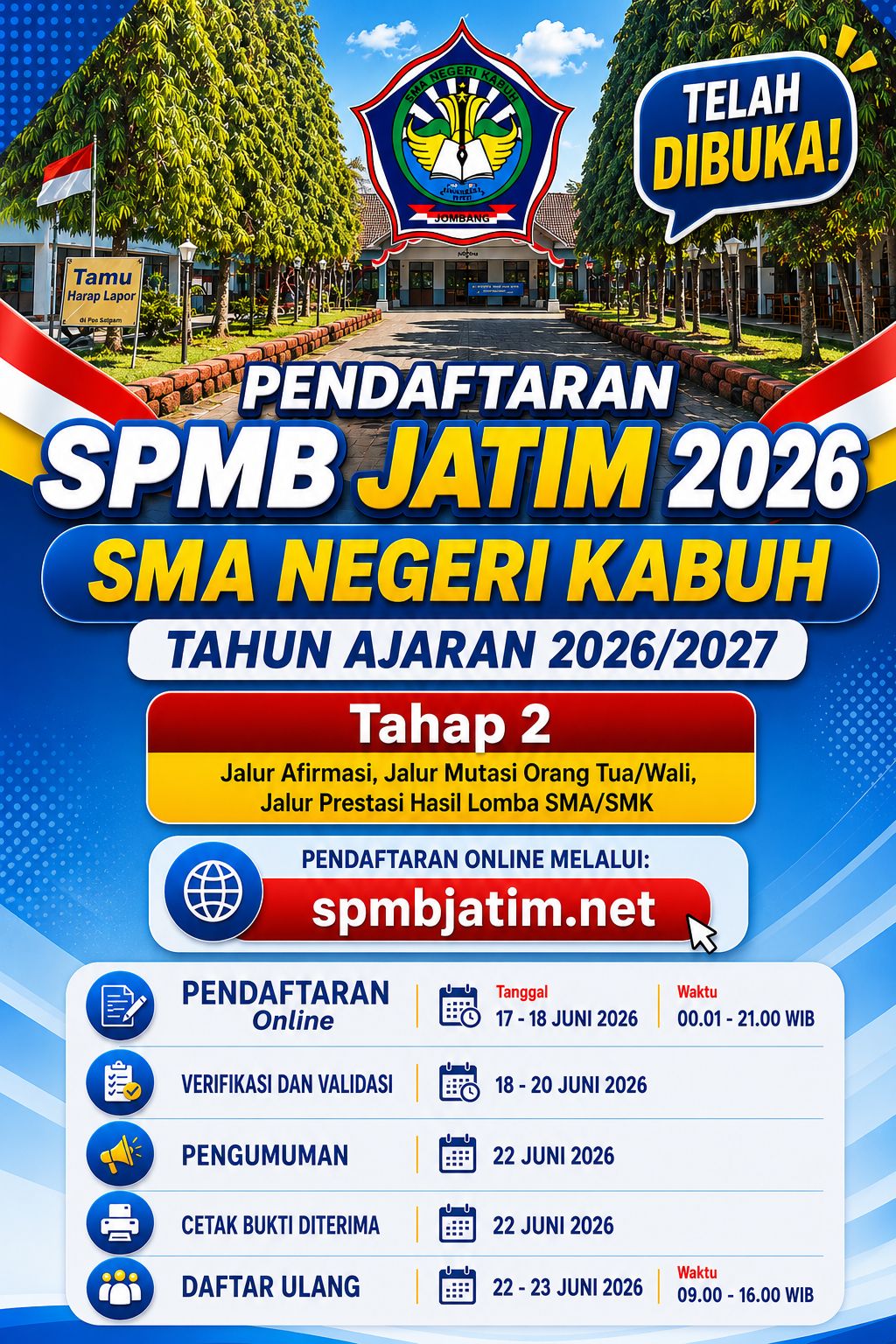 🎓 PENDAFTARAN SPMB JATIM 2026 TAHAP 2 TELAH DIBUKA!